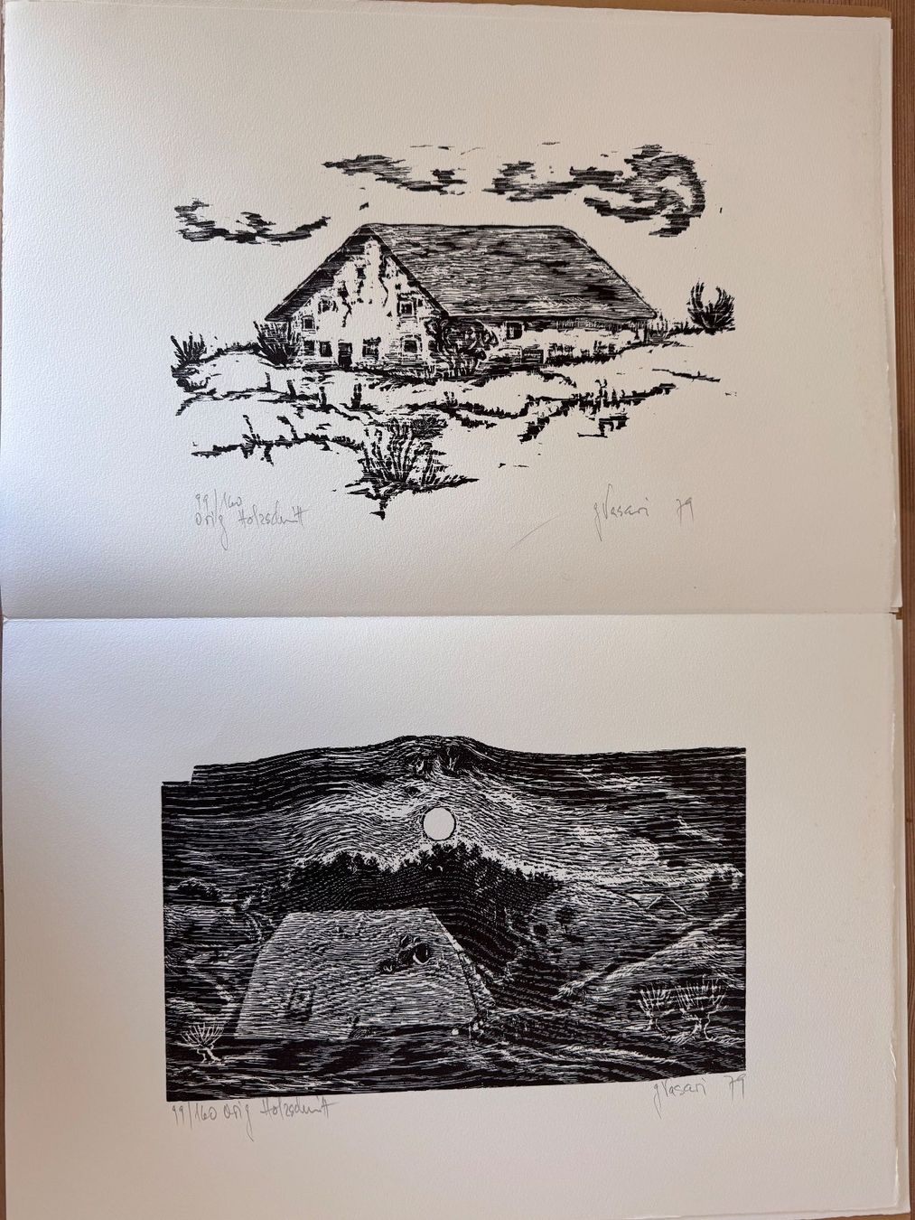 Xilografie: Gianni Vasari, Original Holzschnitte, handsigniert, 1979 – Usato da Lyss venduto da Nirak6 5
