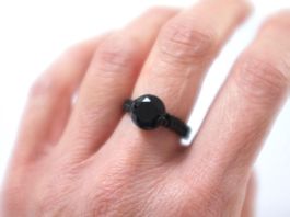 🟢 NEUF bague tissée en perles Perlenring NEU Handarbeit 56