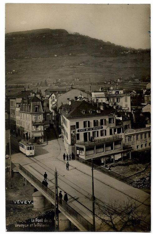 VEVEY: pont de la Veveyse, Strassenbahn, Echt-Foto-AK 1929 | Kaufen auf ...