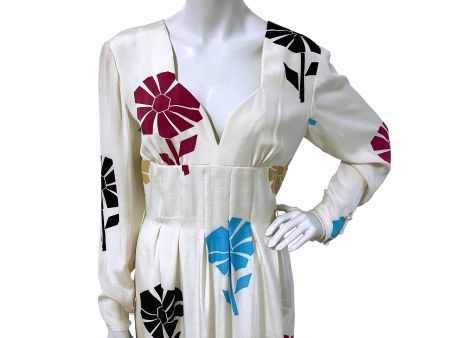 Kleid Gr. S Seide Designer ANDRE LAUG VINTAGE 1970s