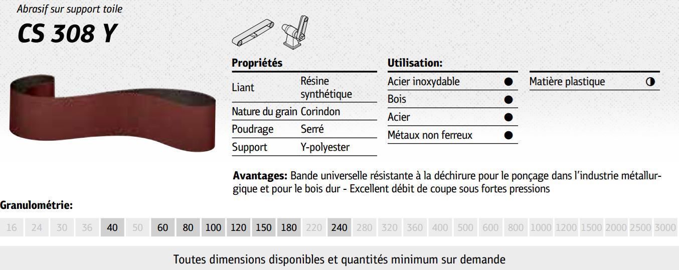 Alle Werkzeuge: Bandes abrasives 30 x 533 mm, support polyester extra-rigide – Neu und originalverpackt aus Cossonay-Ville von abramin 1