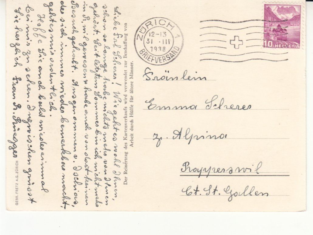 Cartoline postali: Alp Mulis 1938, Hülfe älterer Männer – Usato da Bürglen TG venduto da StampGraf 1