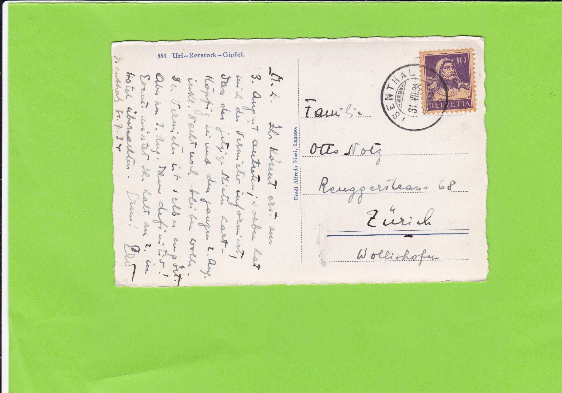 Cartoline postali: Uri-Rotstock-Gipfel – Usato da St. Peterzell venduto da neckertal 1