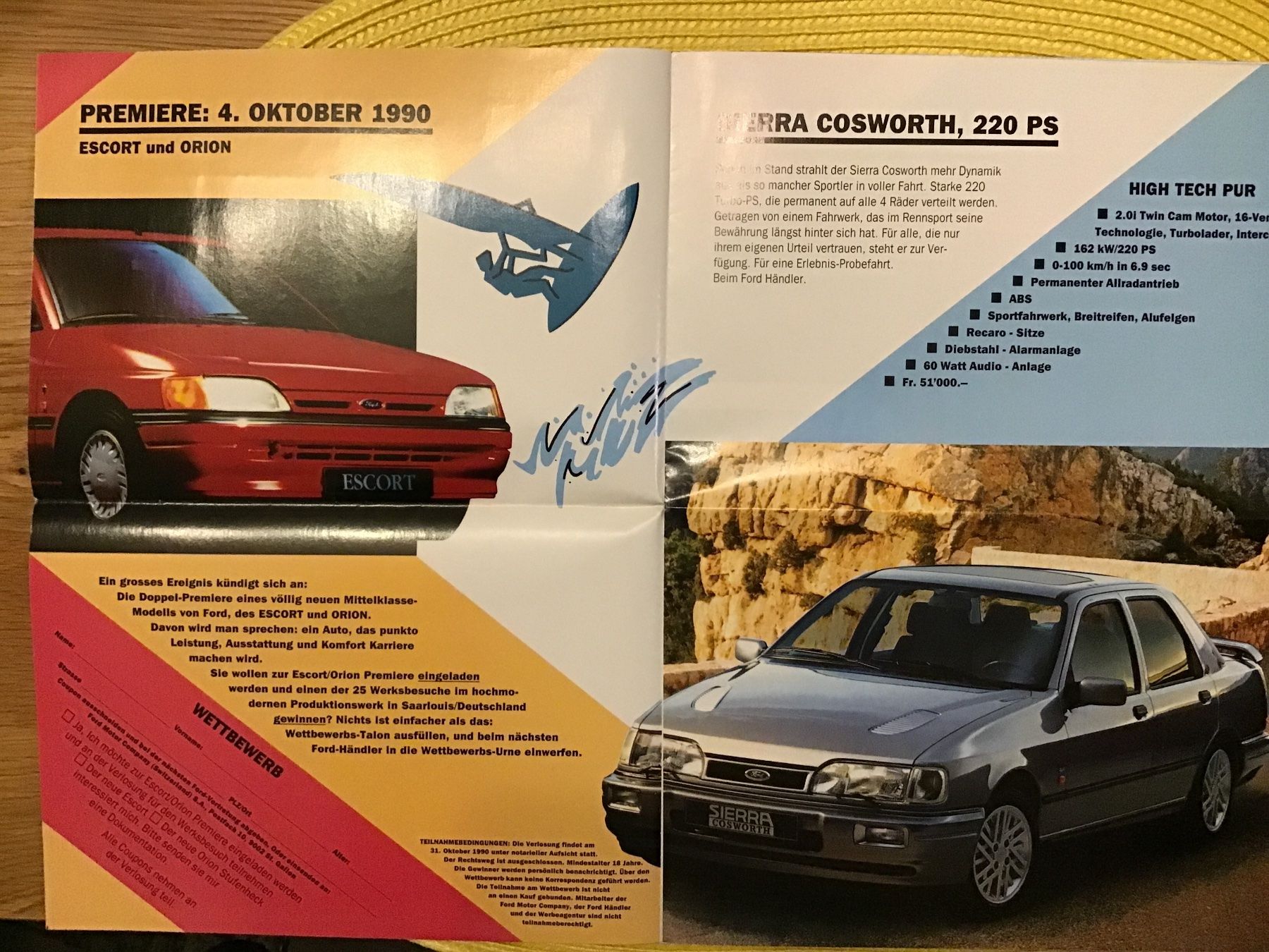 Ford Documenti: Ford Programm Verkaufsprospekt 12 Seiten, August 1990 – Usato da Scherzingen venduto da Starseller62 2