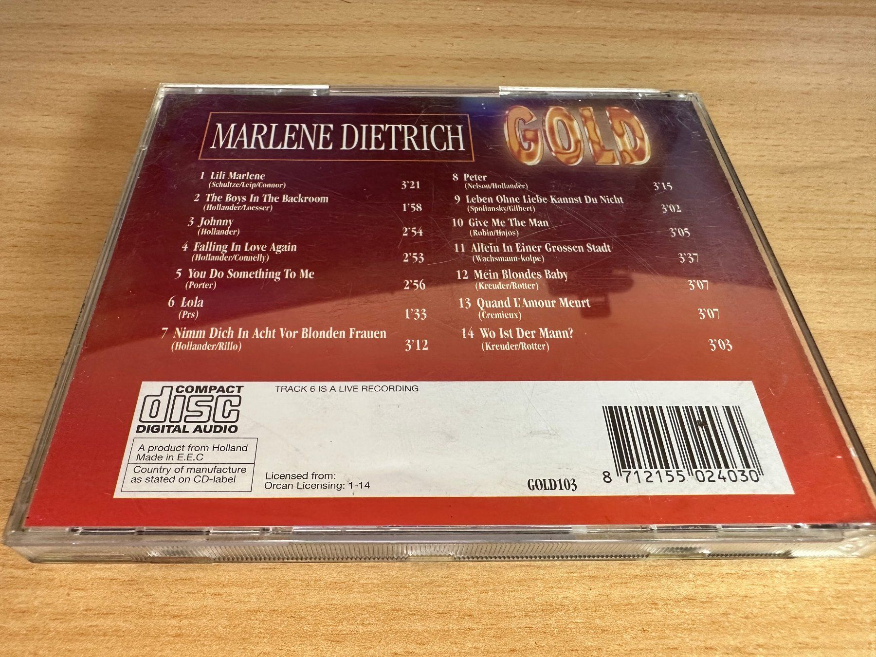 CD: Marlene Dietrich – Gold – Usato da Rikon im Tösstal venduto da Alpenmutz 1
