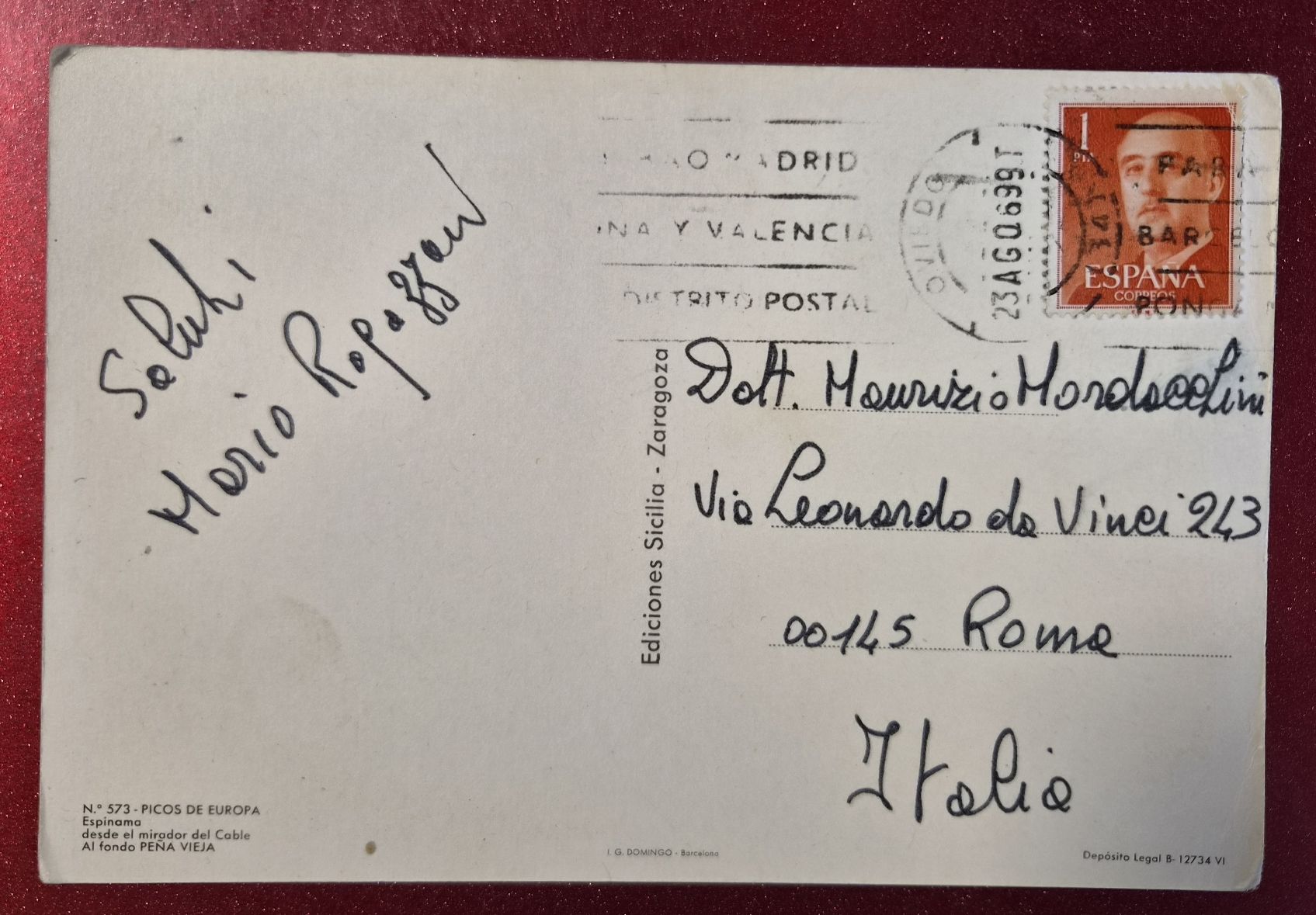 Ansichtskarten: Picos de Europa Espana 1969 – Gebraucht aus Melchnau von Arthurius 1