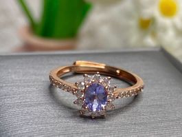 Tansanit-Ring, Roségold, verstellbar, neuwertig! ✨💍