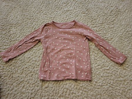 H&M Langarmshirt Gr. 98/104, Rosa mit Herzen