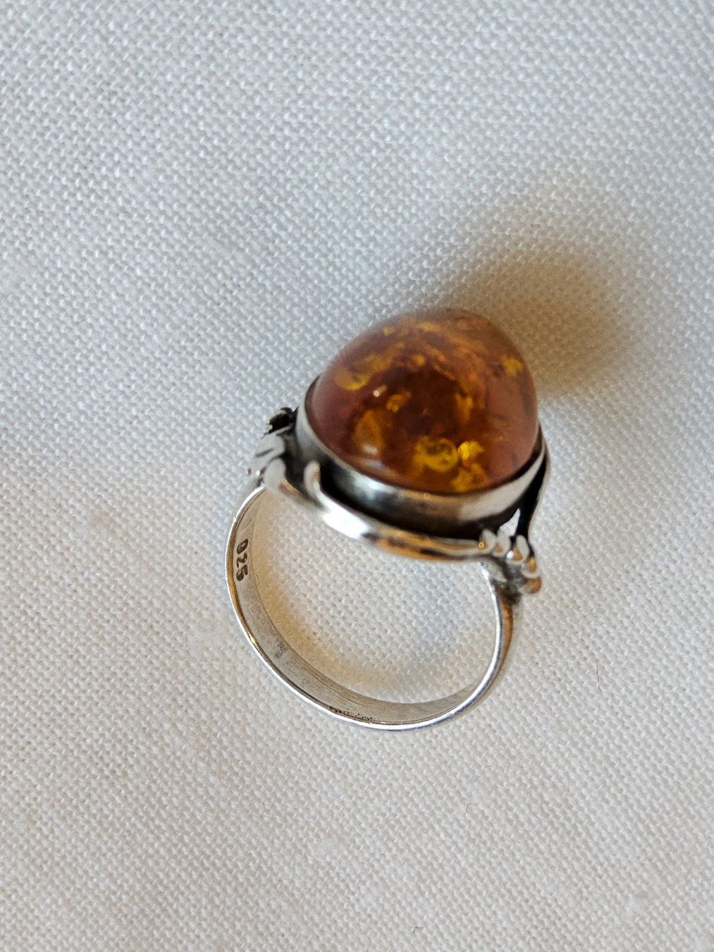 Anelli: Top luxuriöser Sterling Silber Bernstein Ring, Grösse 51 – Usato da Zürich venduto da helsan 5