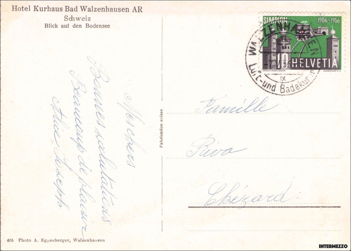 Cartoline postali: Walzenhausen AR // 1956 Blick auf den Bodensee – Usato da Basel venduto da intermezzo12 1