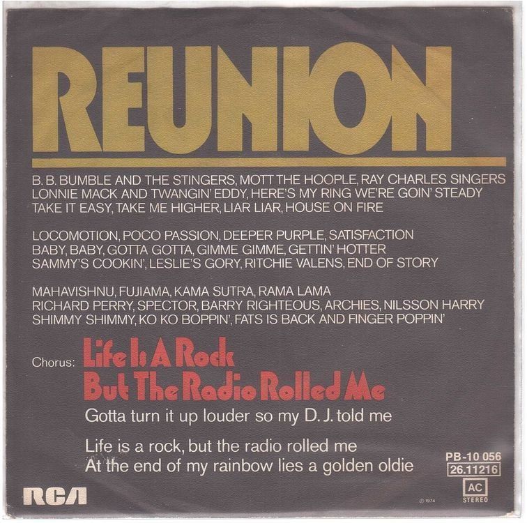 Dischi in vinile: Reunion  -- Life is a Rock  Single7 – Usato da Rheinau venduto da thespecials