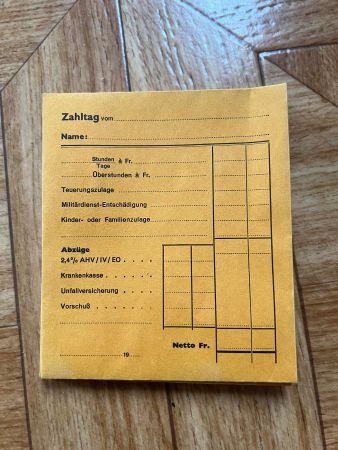 Kuvert Zahltag Soldsäckli