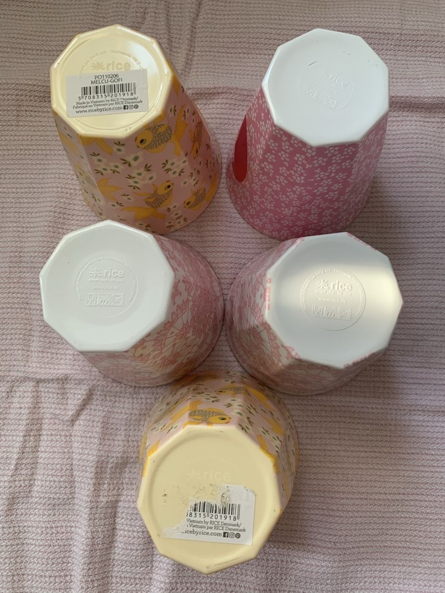 Tassen: 5 Trinkbecher von RICE  – Gebraucht aus Ellikon an der Thur von Bali1999 5
