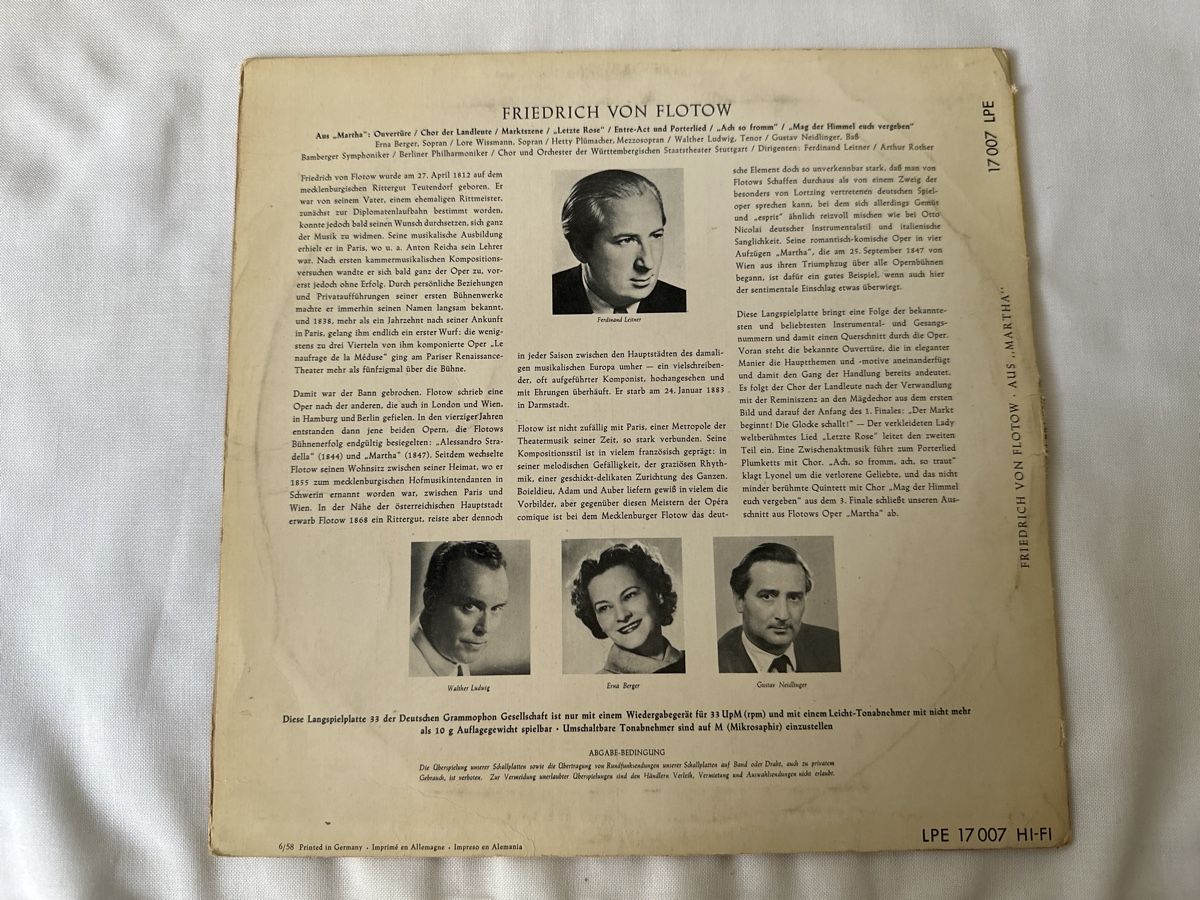 Schallplatten: Flotow: Martha - Oper LP Schallplatte – Gebraucht aus Zürich von Chaeffeler 1