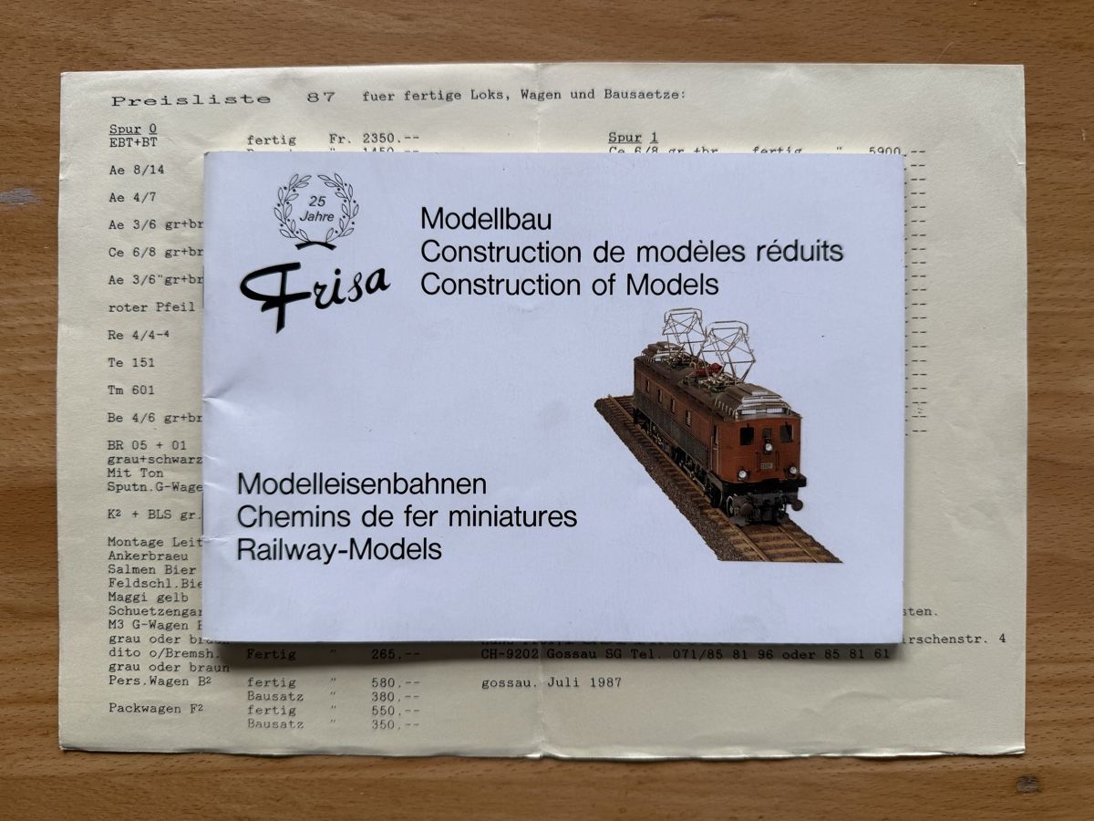 Modellini di ferrovie: Frisa Modelbau Katalog 52 Seiten  – Usato da Amden venduto da vipernatter