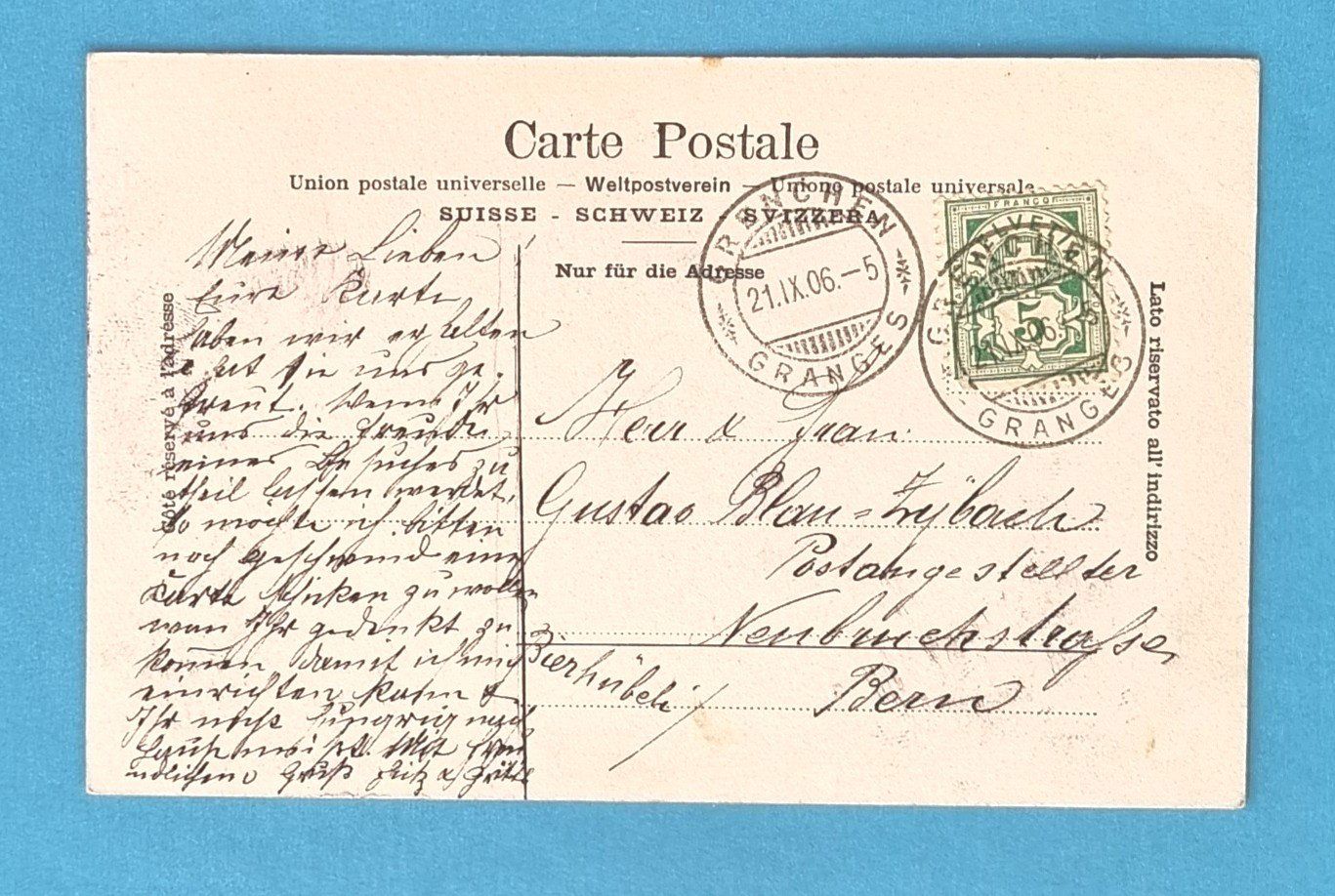 Cartoline postali: Grenchen - Hauptstrasse - alte Ansichtskarte von 1906 – Usato da Rothrist venduto da RROENK 1