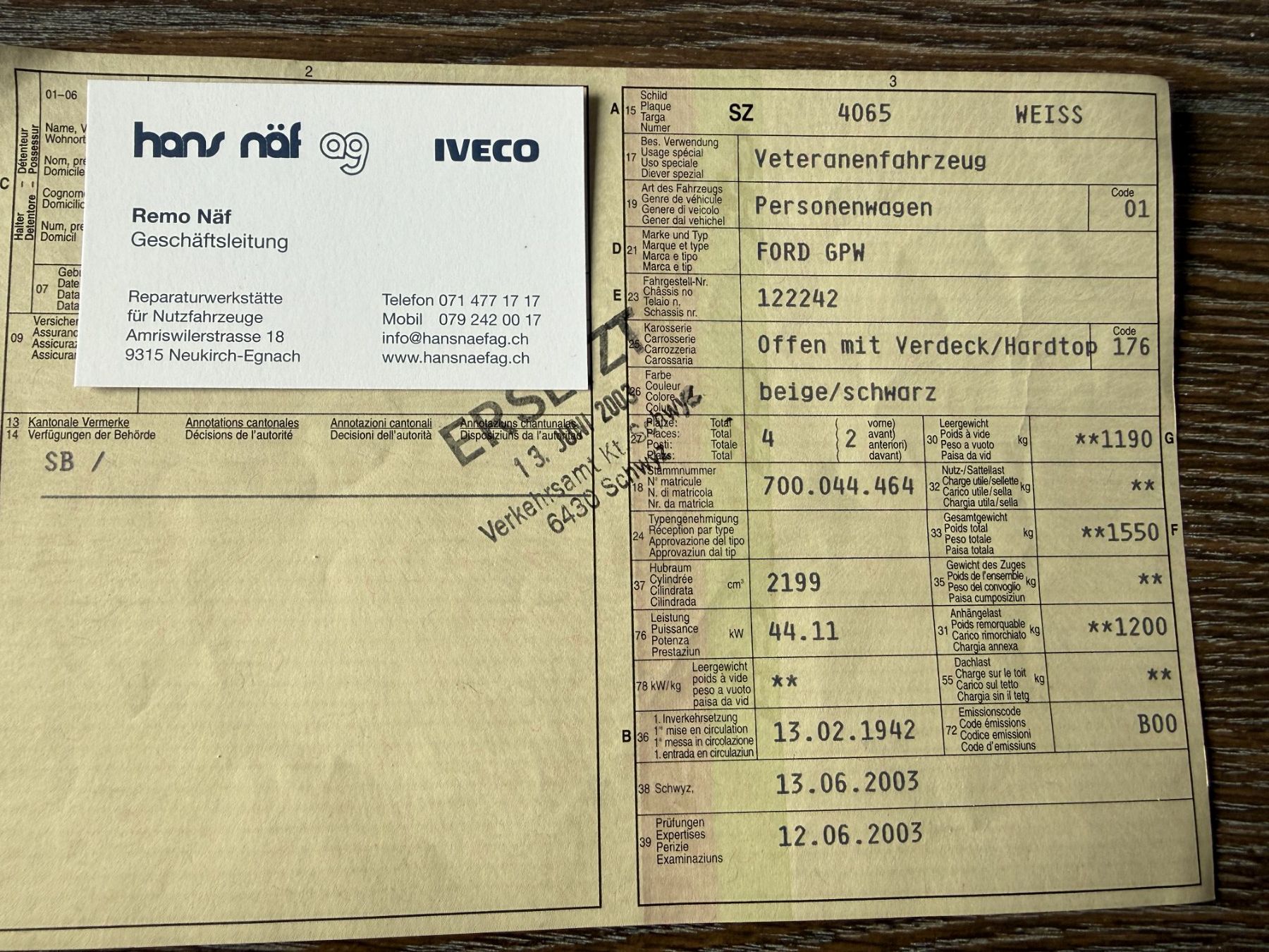Ford Automobili: Ford GPW Willys MB – Usato da Neukirch (Egnach) venduto da Hanag1 8