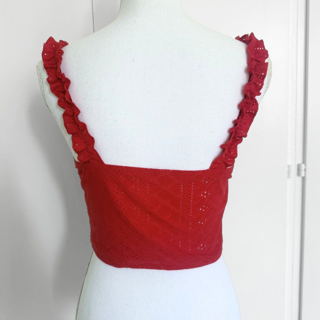 Shein Top: SHEIN Crop Top Rouge - Taille S – Usato da Vevey venduto da secondlifevevey 1