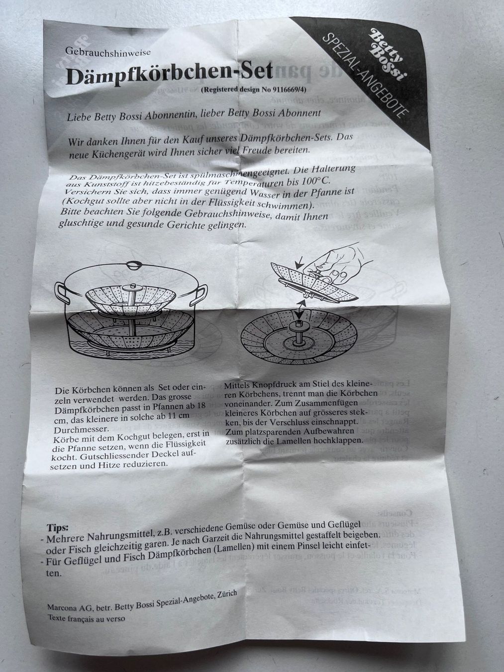 Betty Bossi Elettrodomestici da cucina: Dampfkörbchen-Set – Nuovo e nell'imballaggio originale da Liestal venduto da suz_2xmj 3