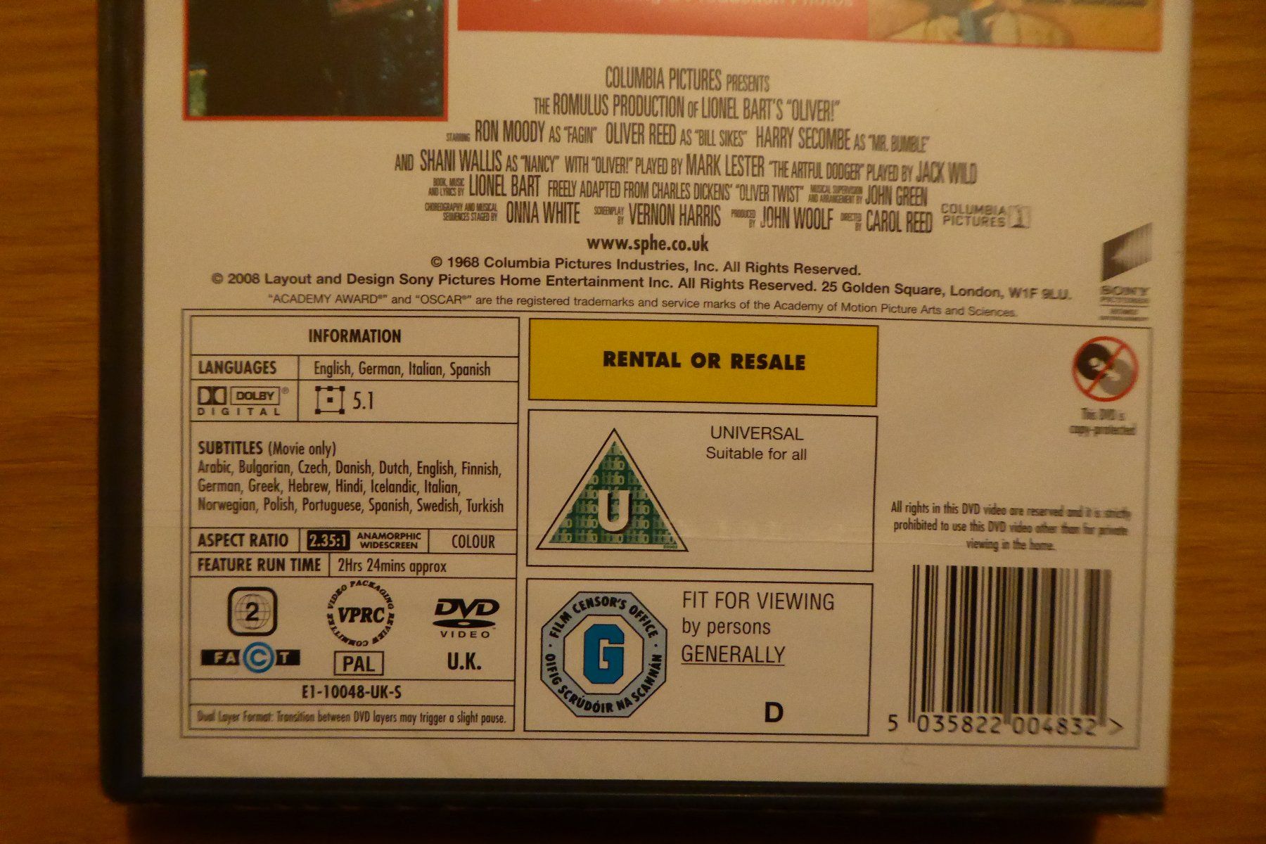 Tutti i DVDs: DVD OVP Oliver UK Import mit deutsch – Nuovo e nell'imballaggio originale da Allschwil venduto da Summelsarium 3