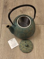 Théière en fonte bleue et dorée 1,2L