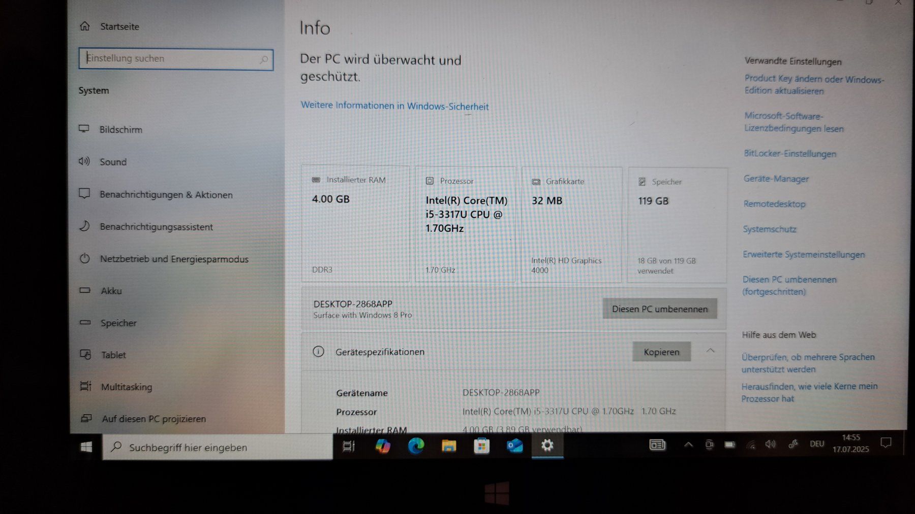 Microsoft Tablet PC: Surface Pro 1 - 1. Generation - Vintage - Retro – Usato da Zwingen venduto da Tigertimmi 5