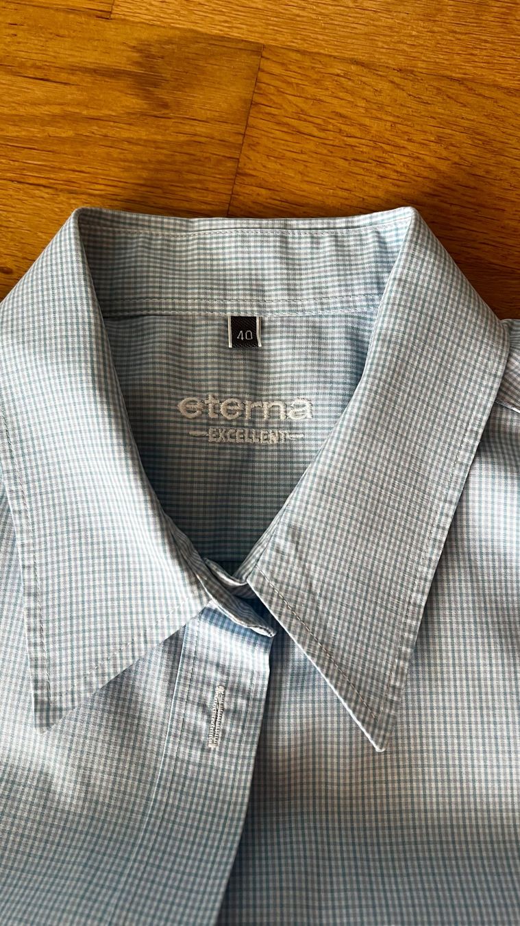 Eterna Camicette: Eterna Bluse, hellblau-weiss kariert, Grösse 40 – Nuovo (secondo la descrizione) da Küsnacht ZH venduto da Gila1983 1