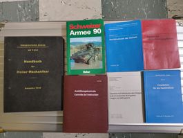 7 Handbücher Schweizer Armee Motor Mechaniker 1946-90
