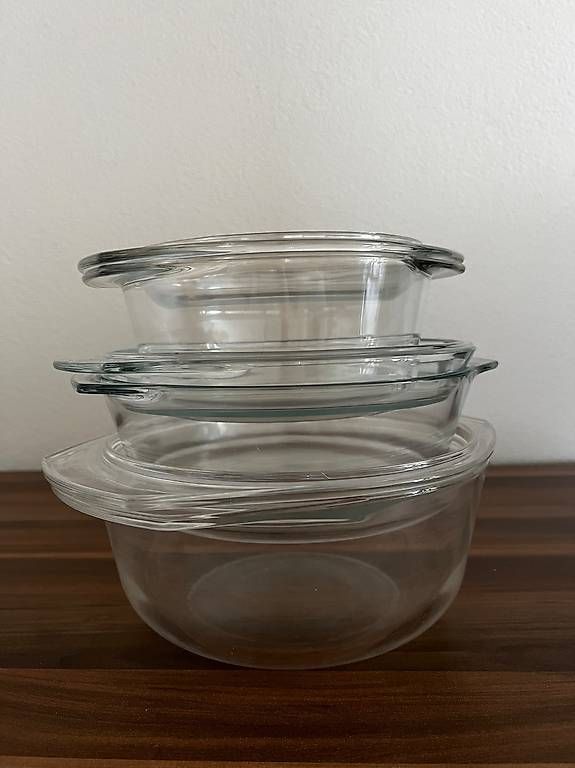 Teglie da forno: Glas Auflaufform mit Deckel - 3er Set – Usato da Ohmstal venduto da landrovergirl 1