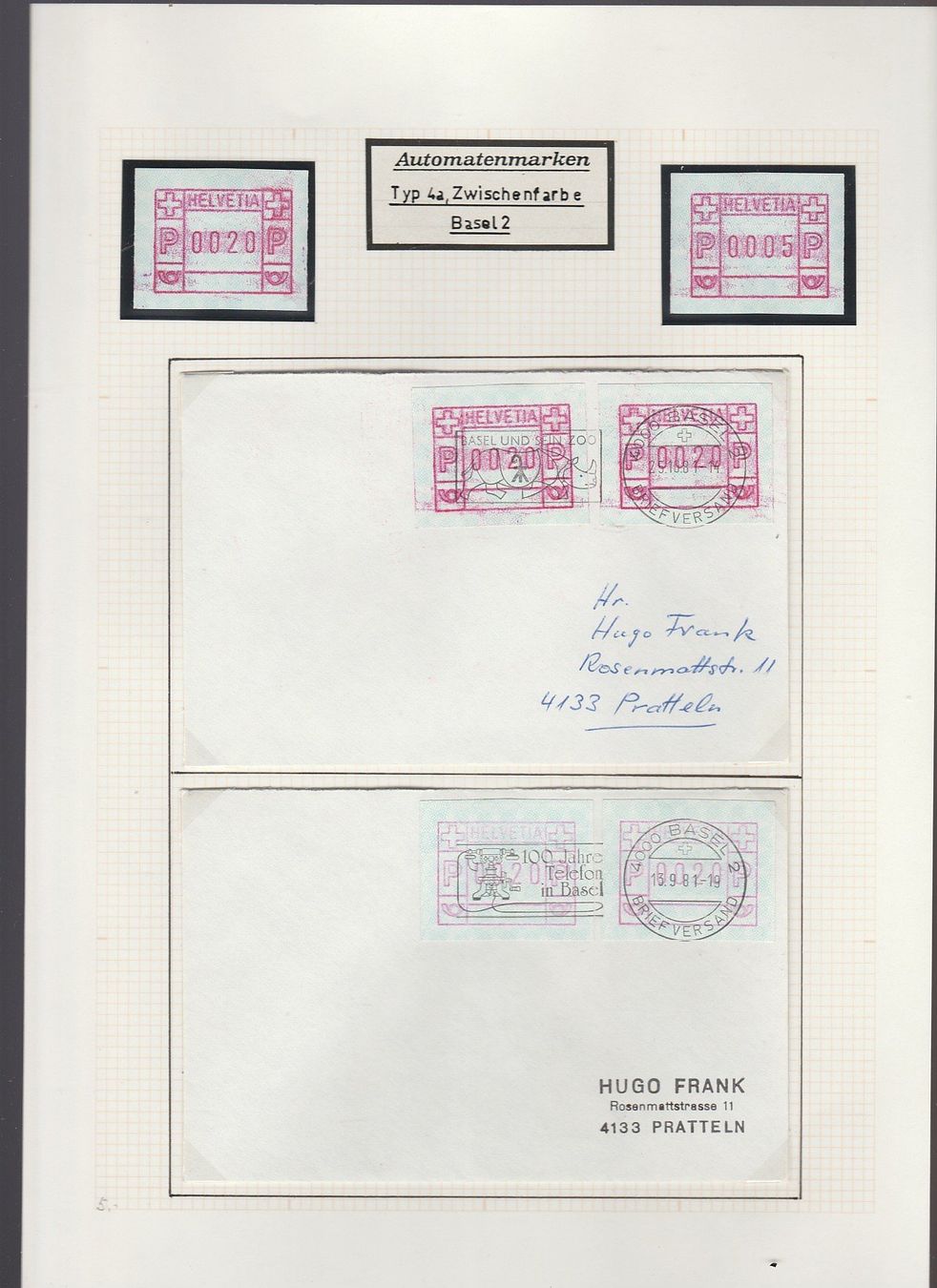 Alle Briefmarken: Nr. 4 mit Zwischenfarbe – Gebraucht aus Oberglatt ZH von Wiedmi6