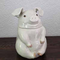 Keramik Schweinchen Vorratsdose mit Deckel