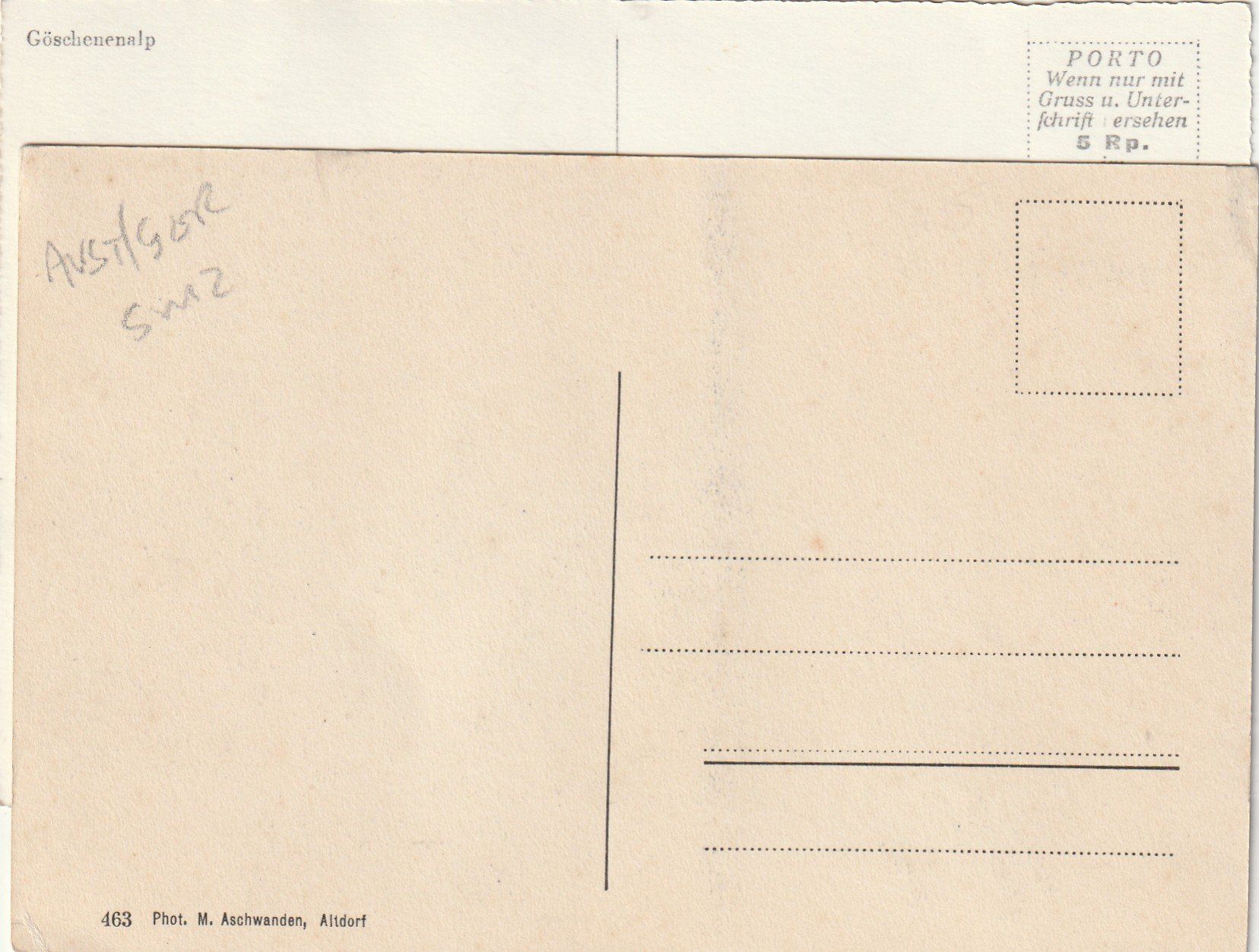 Cartoline postali: 2 Ak Göschenenalp – Usato da Rorschacherberg venduto da fratovi2 1