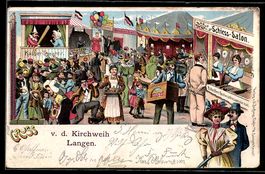 Litho Volksfest Kirchweih Langen, Leierk