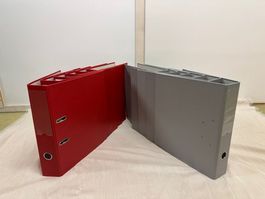 Ordner A4 7cm (Set mit 6 Stück grau und 6 Stück rot)