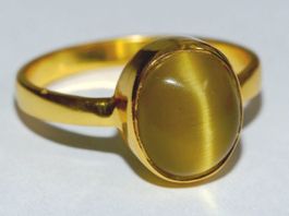 Ring Silber925 vergoldet mit echten Chrysoberyll Katzen Auge