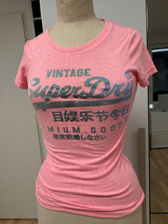 Superdry Damen T-Shirt Gr. XXS Vintage Glitzer Sommertop