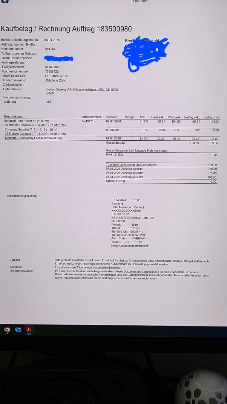 beQuiet! Componenti elettronici: Netzteil Be Quit Pure Zone 12 1000W  ATX Version, 3.1 //PC – Nuovo (secondo la descrizione) da Zürich venduto da Samurai02 6