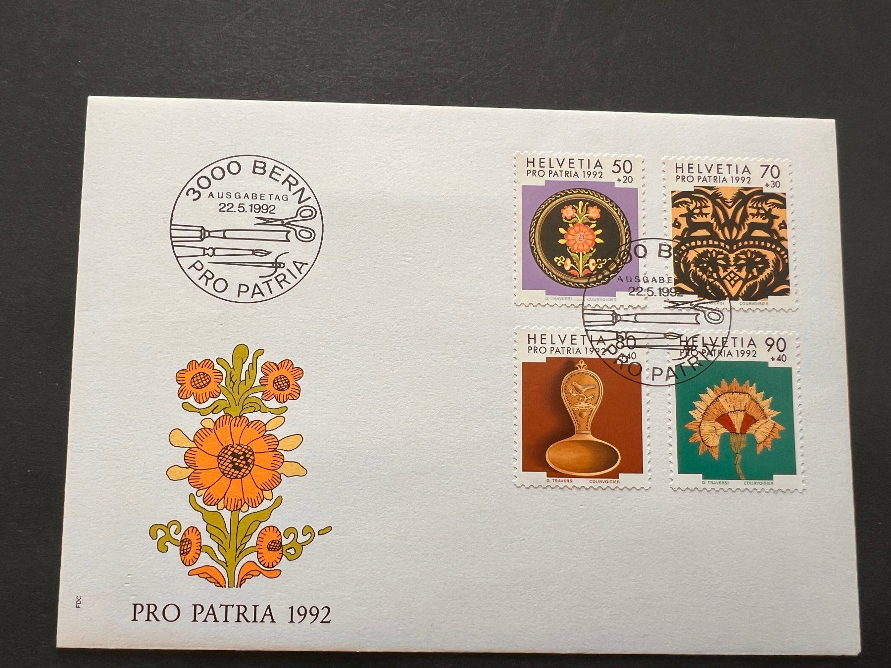 Tutti i francobolli: Pro Patria 1992 FDC  (R554) – Usato da Hinwil venduto da Sidi4