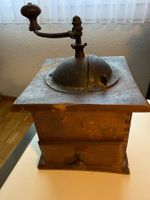Alte Kaffee Mühle Holz Metall Handkurbel Nostalgie