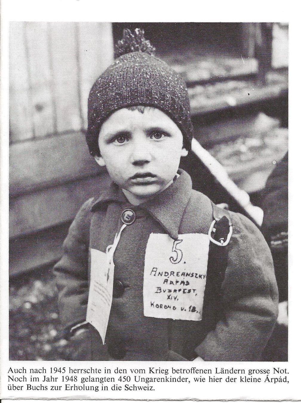 Cartoline postali: Buchs, Ungarenkind, 1948 – Usato da Frauenfeld venduto da Merk52