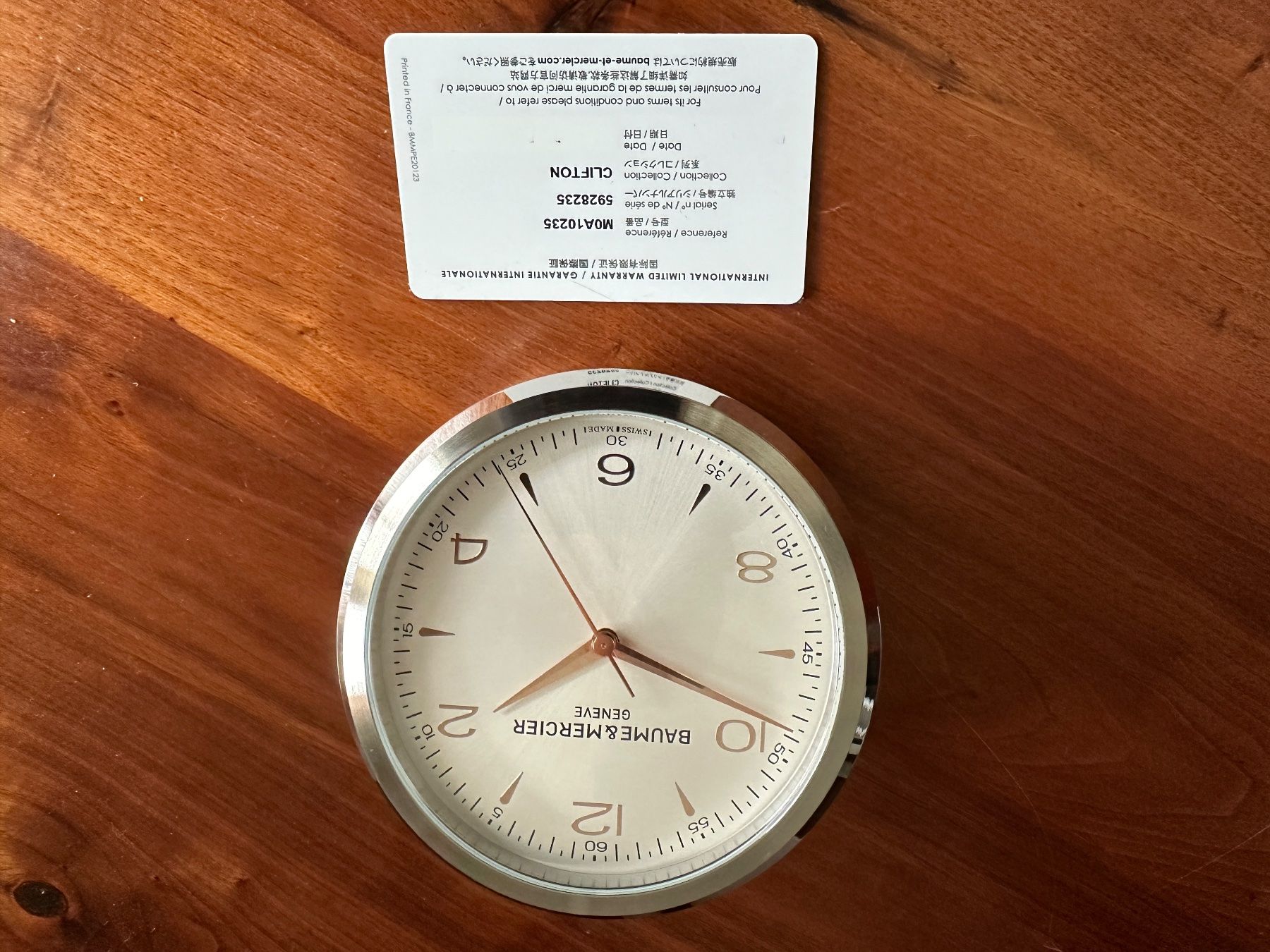 Baume & Mercier Orologi da terra & Orologi da parete: Baume & Mercier Tisch Uhr Edelstahl – Usato da Neunkirch venduto da neunkirch66 5