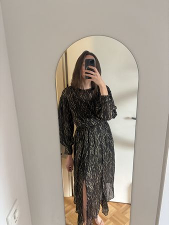 Iro Paris Designer Dress - Size 38 - Gold & Black