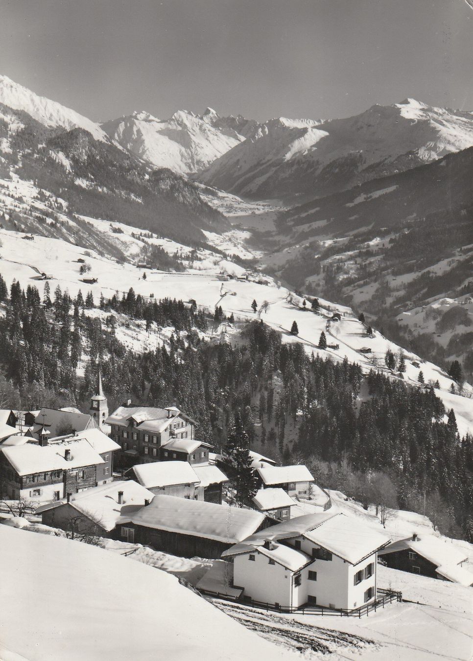 Ansichtskarten: AK sw von Pany - gel. 20.12.1960 – Gebraucht aus Fribourg von schnalla92