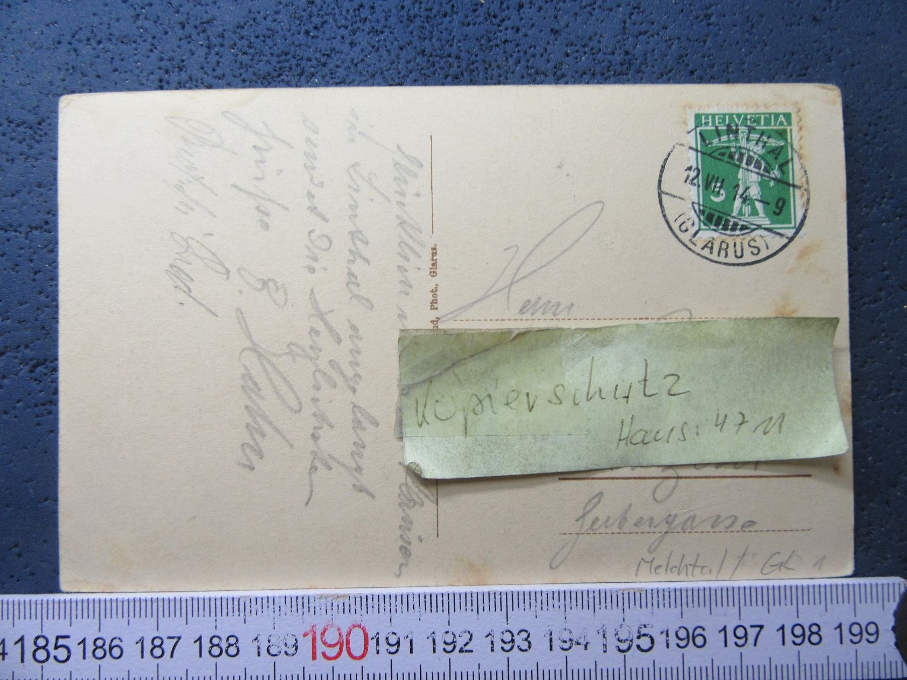 Cartoline postali: UELIALP 1914 GL AK MELCHTAL – Usato da Ettingen venduto da Hausi4711 1