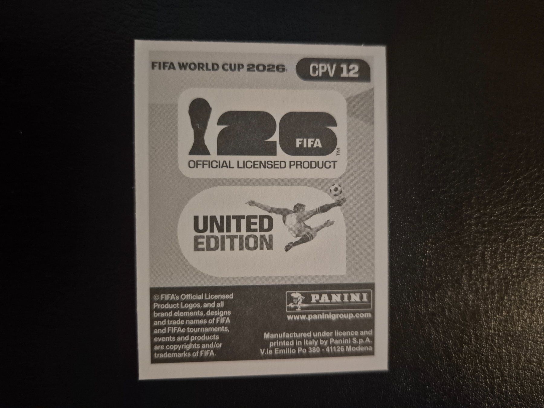 Panini Carte collezionabili: Panini WM 26 CPV 12 – Nuovo (secondo la descrizione) da Rorschacherberg venduto da AJ3108 1