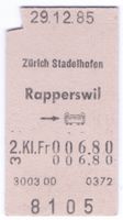 Billette Zürich Stadelhofen - Rapperswil