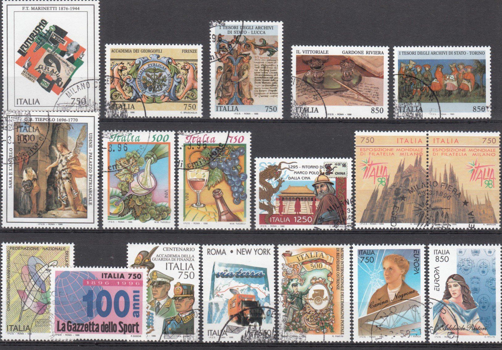 Tutti i francobolli: Italien 1996 mit ET – Usato da Bürglen TG venduto da StampGraf 1