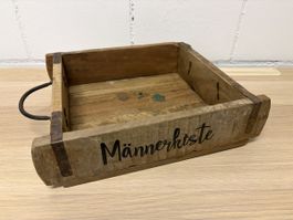 Holzkiste Männerkiste mit Henkel & Metallbeschlag Dekokiste