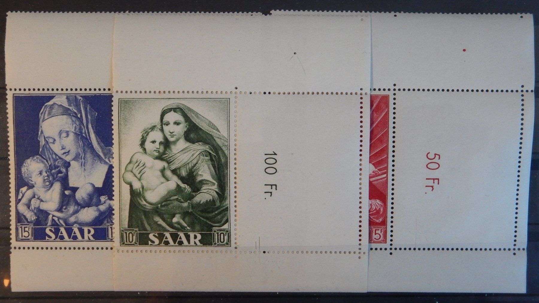 Tutti i francobolli: SAAR Kat. 351-353 ** in Blockformat – Usato da Zürich venduto da Muehlekauf