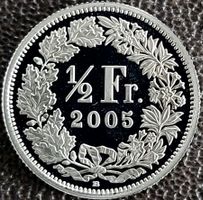 50 Rappen 2005 pp / aus Münzsatz  / in einer Münzkapsel